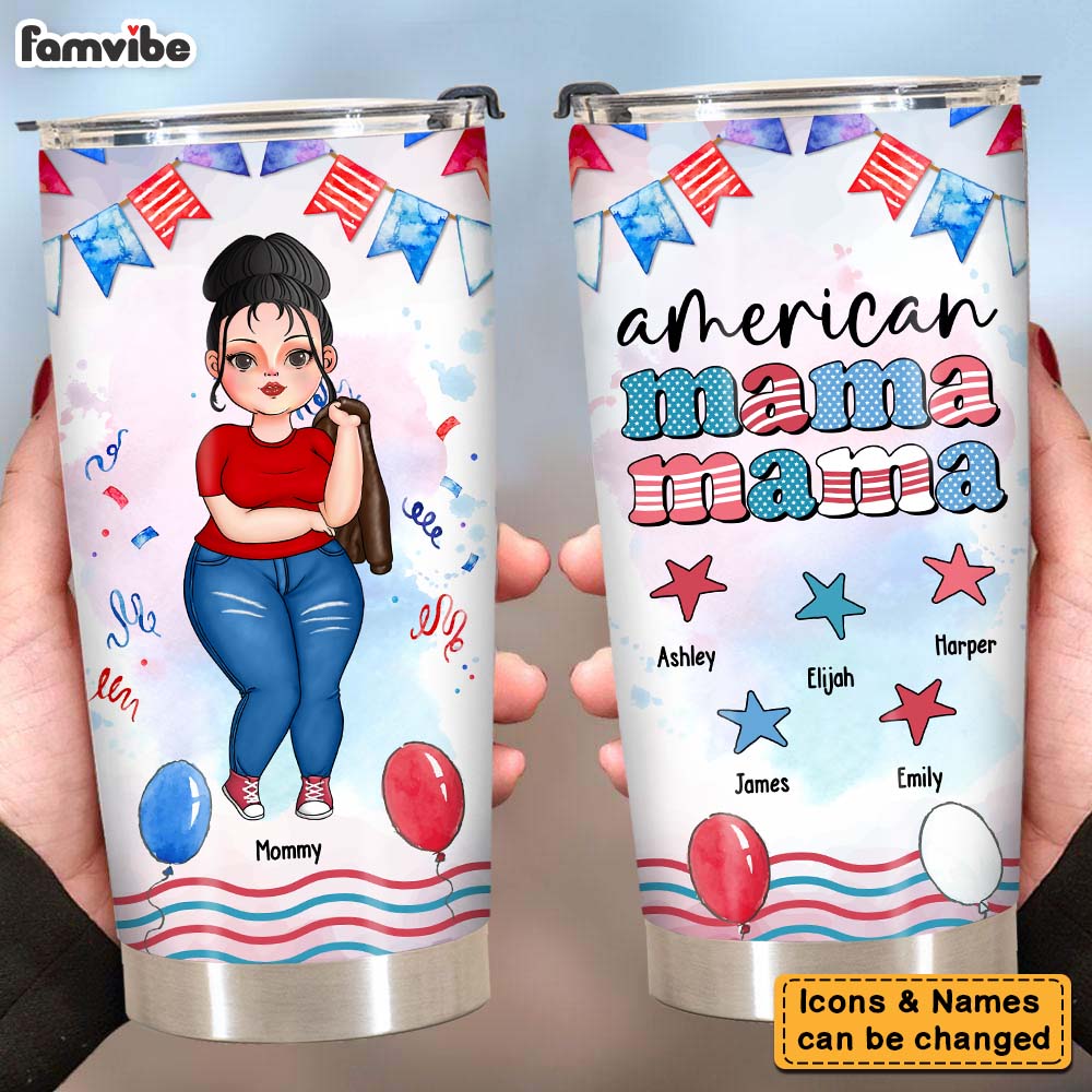 Personalized Gift For American Mother Steel Tumbler 25966 Primary Mockup