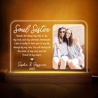 Personalized Thanks For Being My Ride Or Die  Soul Sister Gifts Plaque LED Lamp Night Light 25976 thumb 1