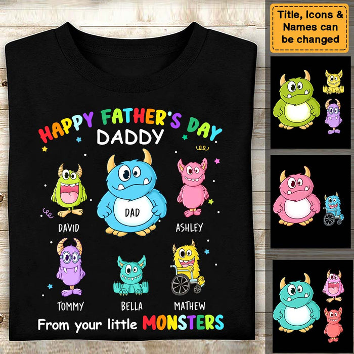 Personalized Happy Father's Day From Your Little Monsters Shirt - Hoodie - Sweatshirt 25979 1