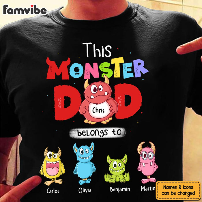 Personalized Gift For Dad This Monster Dad Belongs To Shirt - Hoodie - Sweatshirt 25981 1