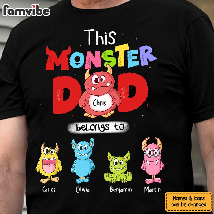 Personalized Gift For Dad This Monster Dad Belongs To Shirt - Hoodie - Sweatshirt 25981 1