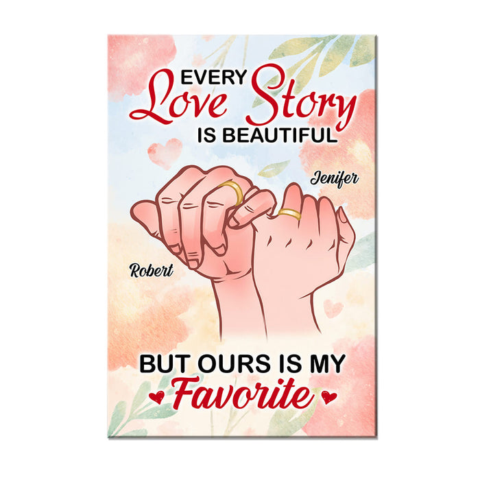 Personalized Gift For Couple Our Love Story Is My Favorite Canvas 25989 1