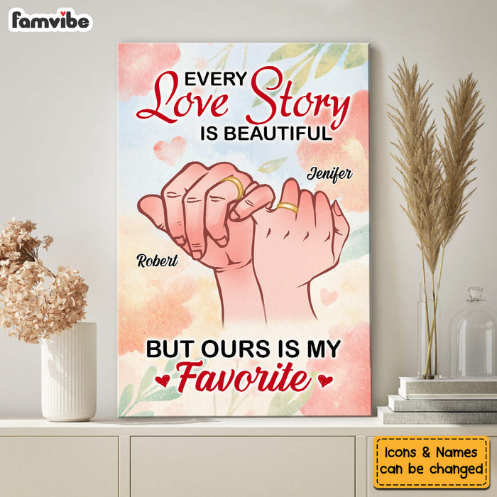 Personalized Gift For Couple Our Love Story Is My Favorite Canvas 25989 1