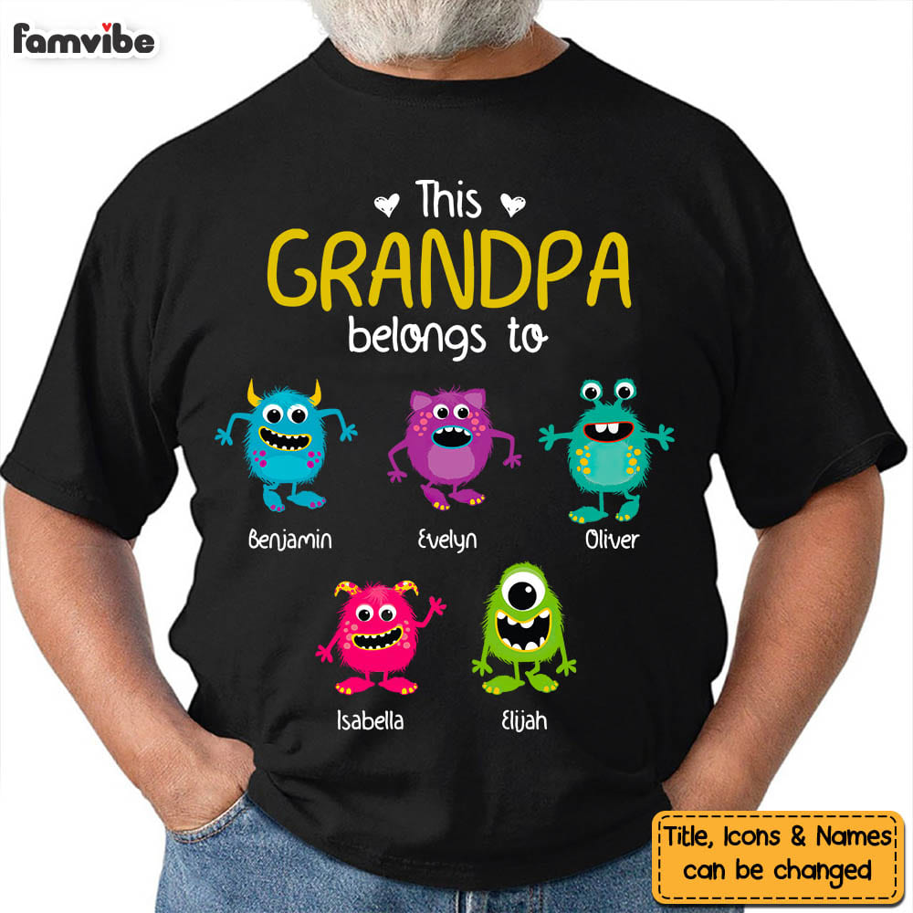 Personalized Gift For Grandpa Belongs To Little Monsters Shirt Hoodie Sweatshirt 25990 Primary Mockup