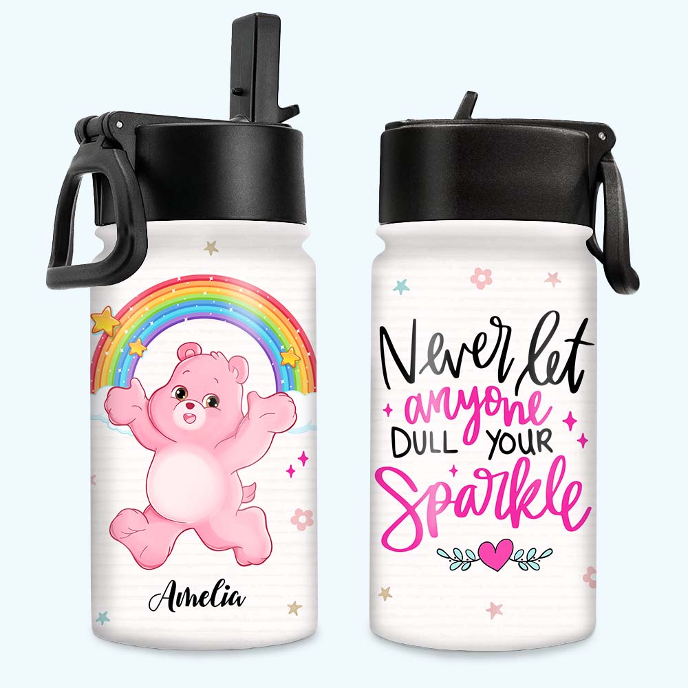 Personalized Back to School Gift For Kid Colorful Bear Kids Water Bottle With Straw Lid 25995 Primary Mockup