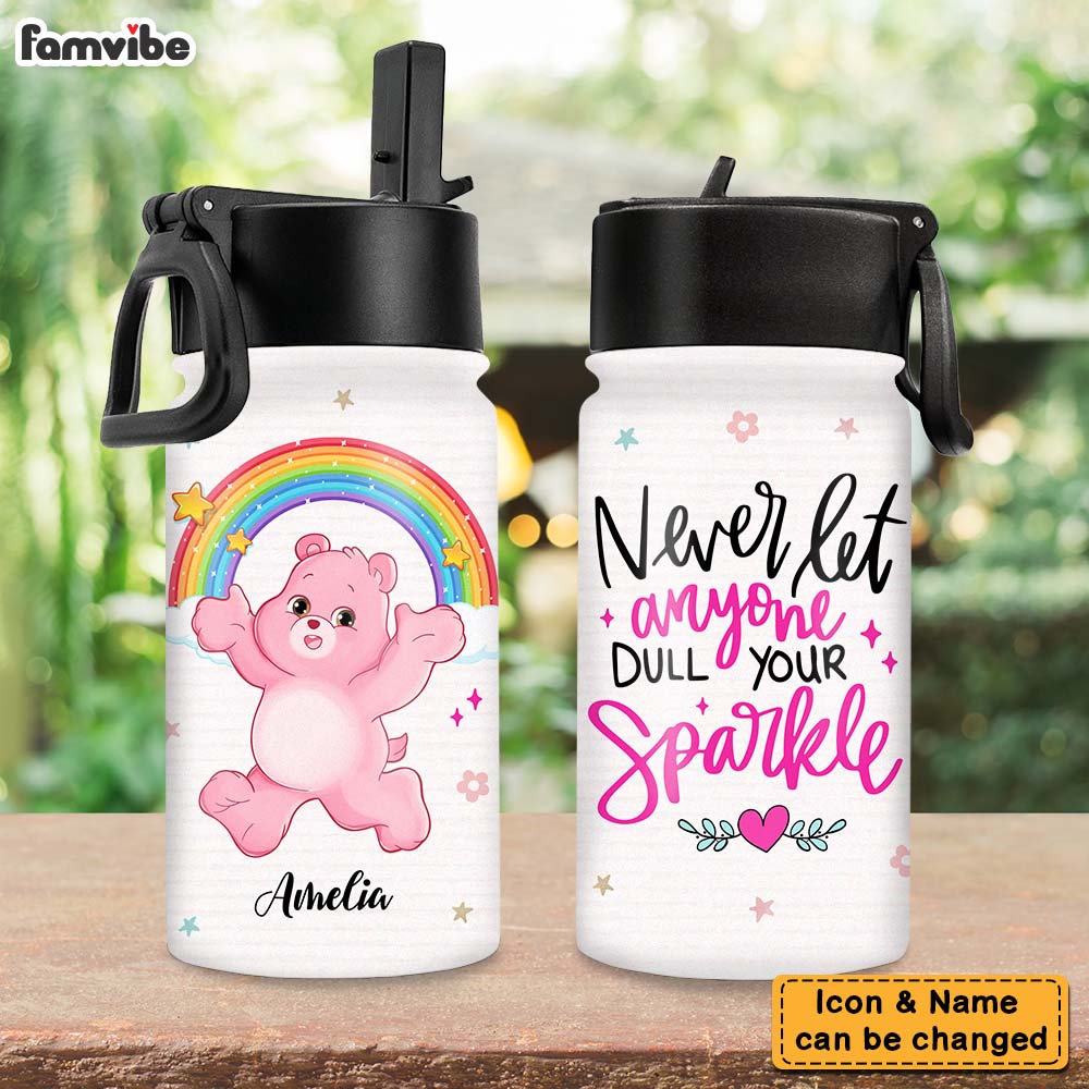 Personalized Back to School Gift For Kid Colorful Bear Kids Water Bottle With Straw Lid 25995 Primary Mockup