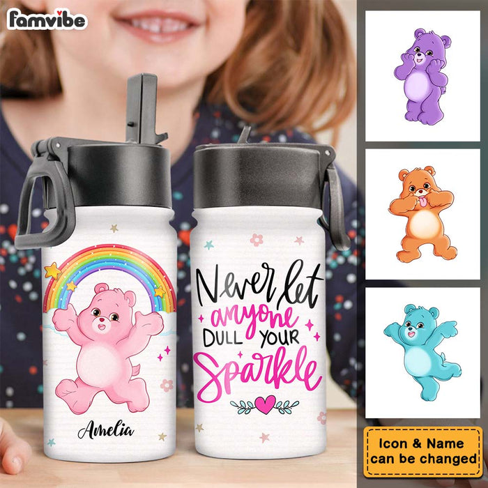 Personalized Back to School Gift For Kid Colorful Bear Kids Water Bottle With Straw Lid 25995 1