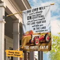 Personalized Farm Tractor God Blessing Flag JL212 65O57 thumb 1