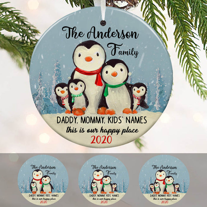 Personalized Christmas Penguin Family Ornament OB22 85O60 1