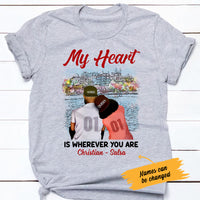 Personalized BWA Couple My Heart Is Wherever You Are T Shirt AG262 73O47 thumb 1