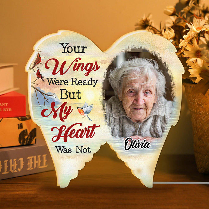 Personalized Memorial Photo Your Wings Were Ready Custom Shape Photo Light Box 31702 1