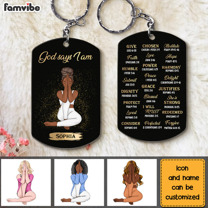 Personalized Daughter God Says I Am Bible Verses Aluminum Keychain 22826 1
