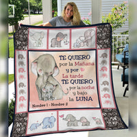 Personalized Elephant Mom Grandma Spanish Elefante Mamá Abuela Blanket AP145 26O34 thumb 1
