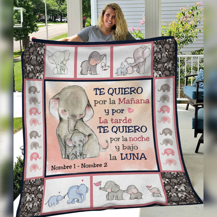 Personalized Elephant Mom Grandma Spanish Elefante Mamá Abuela Blanket AP145 26O34 1