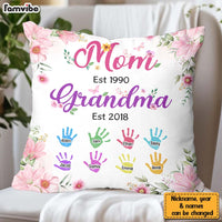 Personalized Mom Est Grandma Est Floral Pillow 30630 thumb 1