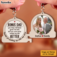 Personalized Gift For Bonus Dads Wood Keychain 26003 thumb 1