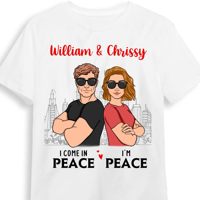 Personalized Gift For Couple Come In Peace Shirt - Hoodie - Sweatshirt 26016 1