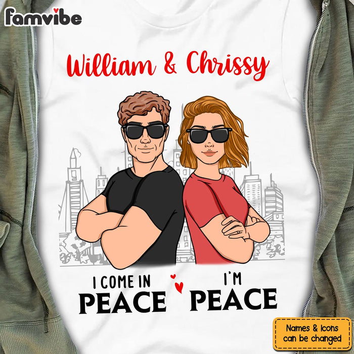 Personalized Gift For Couple Come In Peace Shirt - Hoodie - Sweatshirt 26016 1