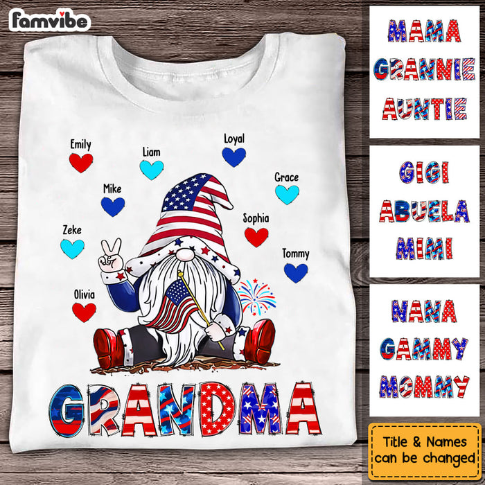 Personalized Grandma And Grandkids Gnome 4th of July Shirt - Hoodie - Sweatshirt 26020 1