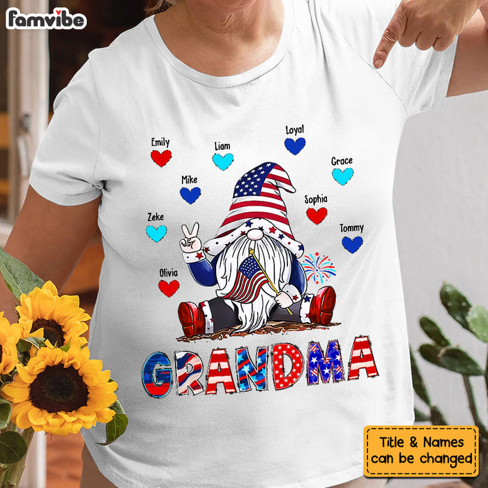 Personalized Grandma And Grandkids Gnome 4th of July Shirt - Hoodie - Sweatshirt 26020 1