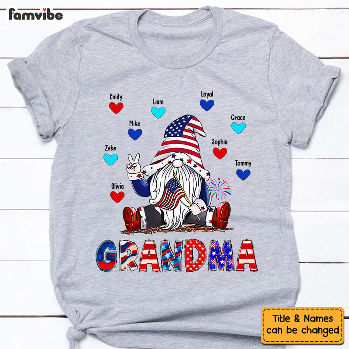 Personalized Grandma And Grandkids Gnome 4th of July Shirt - Hoodie - Sweatshirt 26020 1