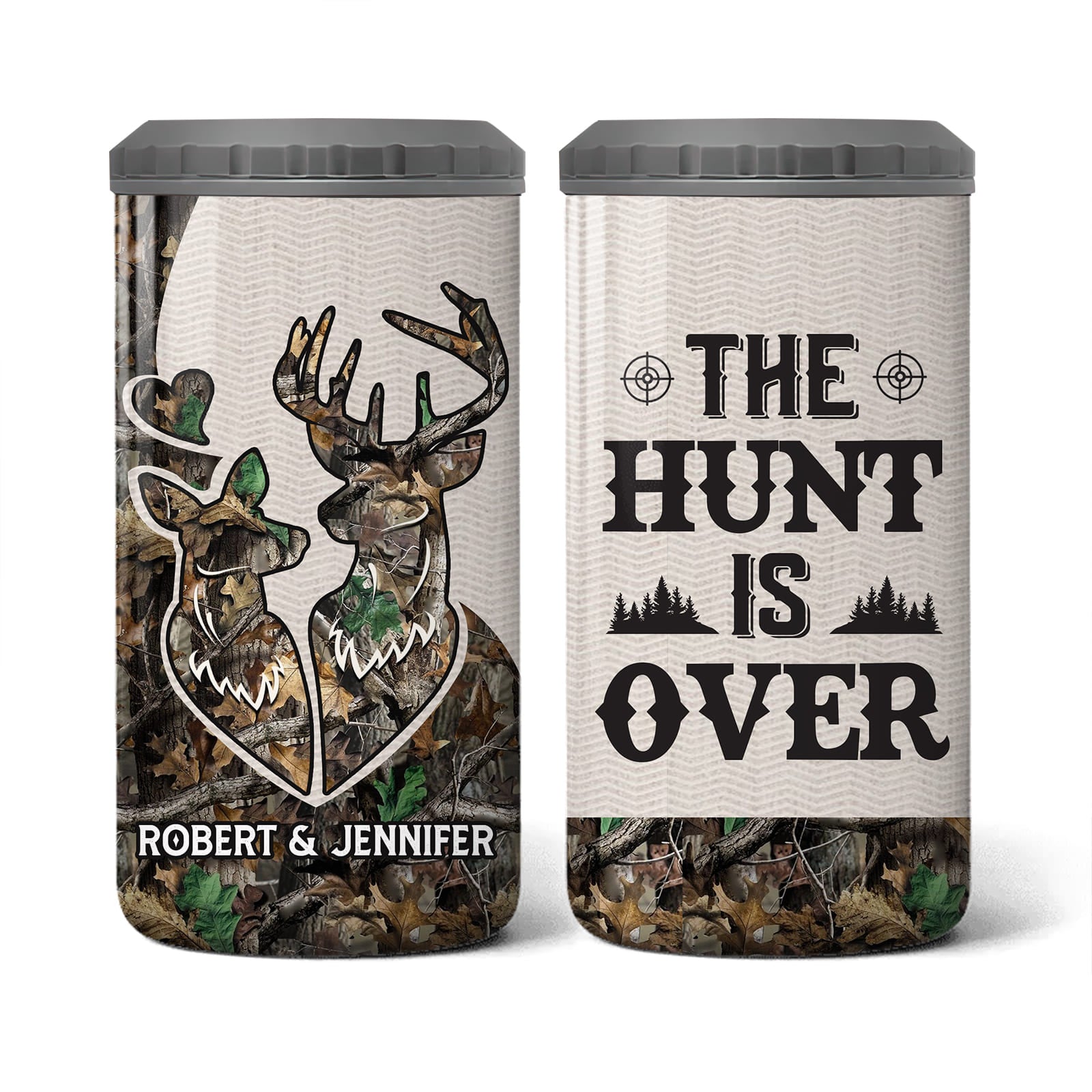 Personalized Gifr For Couple The Hunt Is Over 4 in 1 Can Cooler 26026 Primary Mockup