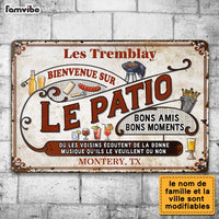 Personalized Gift for Family French Bienvenue Sur Le Patio Metal Sign 26028 thumb 1
