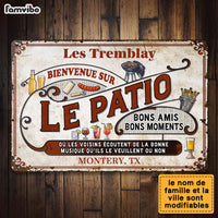 Personalized Gift for Family French Bienvenue Sur Le Patio Metal Sign 26028 thumb 1