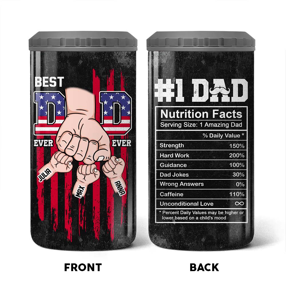 Personalized Gifts For Dad #1 Dad Fist Bump 4 in 1 Can Cooler 26031 Primary Mockup