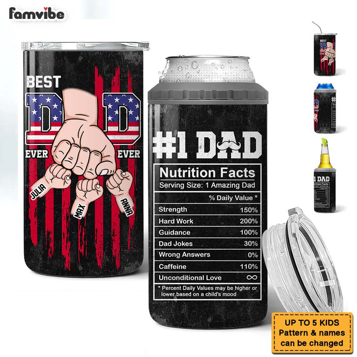 Personalized Gifts For Dad #1 Dad Fist Bump 4 in 1 Can Cooler 26031 1