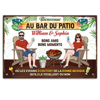 Personalized Gift for Family French Bienvenue Sur Le Patio Metal Sign 26033 thumb 1