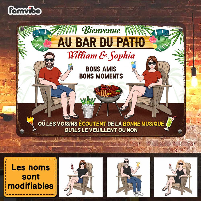 Personalized Gift for Family French Bienvenue Sur Le Patio Metal Sign 26033 1