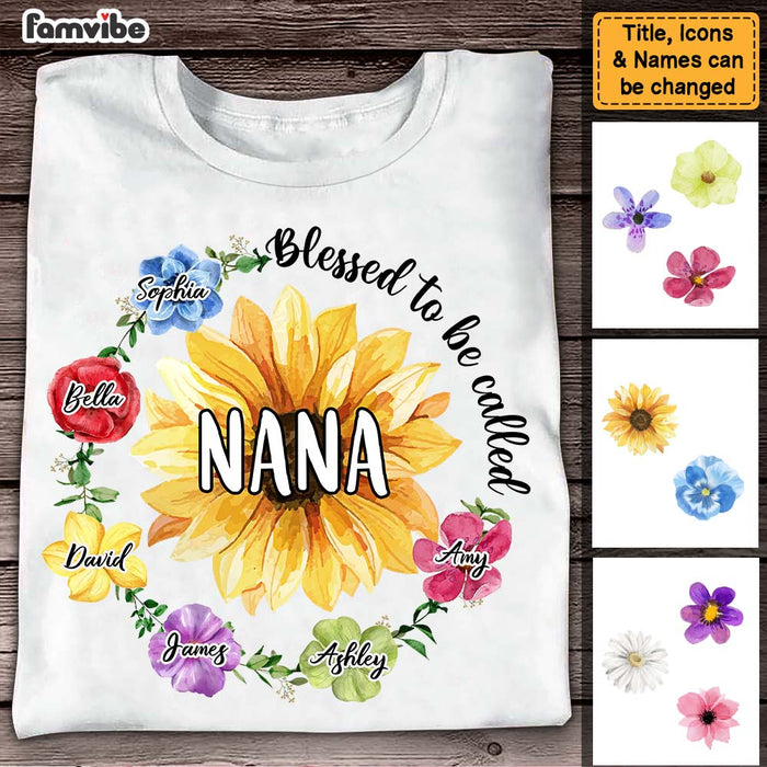 Personalized Gift For Mom Grandma Flower Blessed To Be Called Shirt - Hoodie - Sweatshirt 26034 1