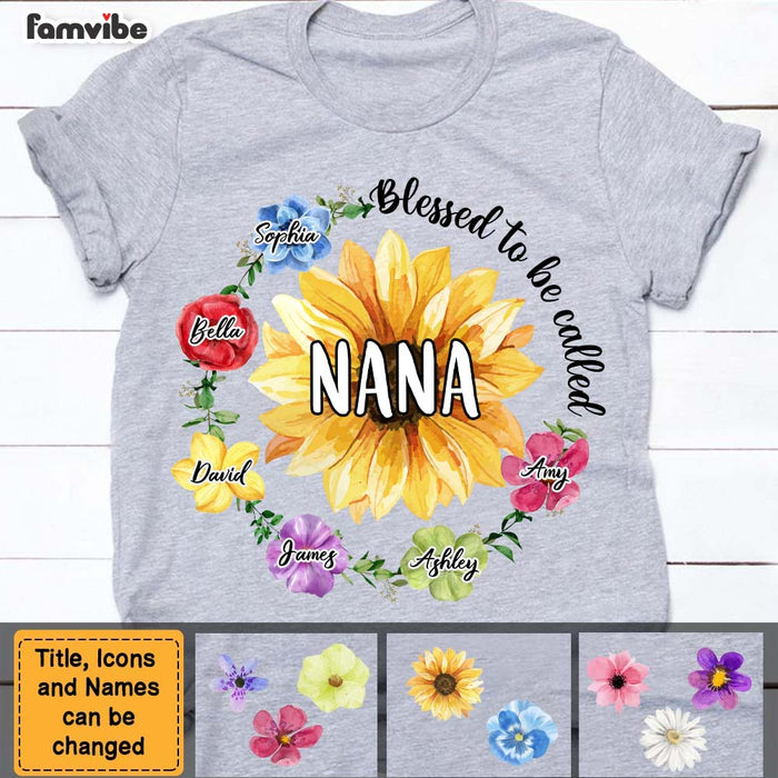 Personalized Gift For Mom Grandma Flower Blessed To Be Called Shirt - Hoodie - Sweatshirt 26034 1