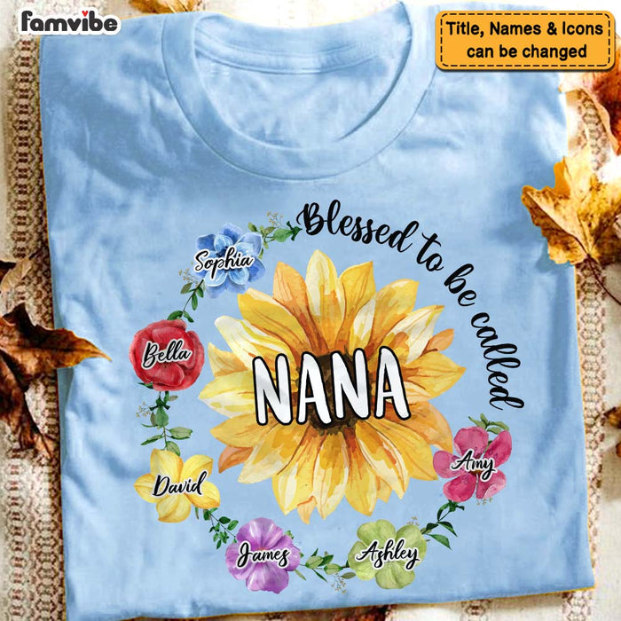 Personalized Gift For Mom Grandma Flower Blessed To Be Called Shirt - Hoodie - Sweatshirt 26034 1