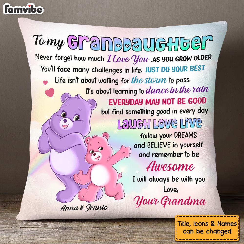 Personalized Gift For Daughter Granddaughter Laugh Love Live Pillow 26037 Primary Mockup