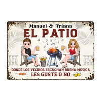 Personalized Gift For Couple Husband Wife Patio Grilling Spanish Metal Sign 26039 thumb 1