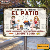 Personalized Gift For Couple Husband Wife Patio Grilling Spanish Metal Sign 26039 thumb 1