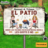 Personalized Gift For Couple Husband Wife Patio Grilling Spanish Metal Sign 26039 thumb 1