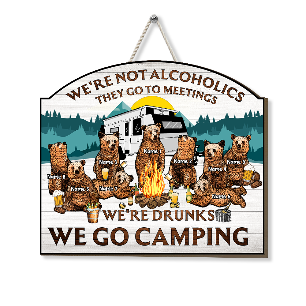 Personalized Gift For Camping Couple Friend We Are Drunk Wood Sign 26045 Primary Mockup