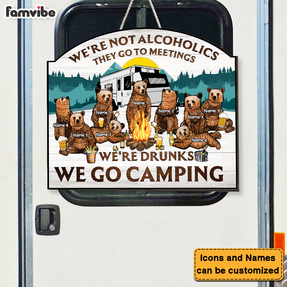 Personalized Gift For Camping Couple Friend We Are Drunk Wood Sign 26045 Primary Mockup