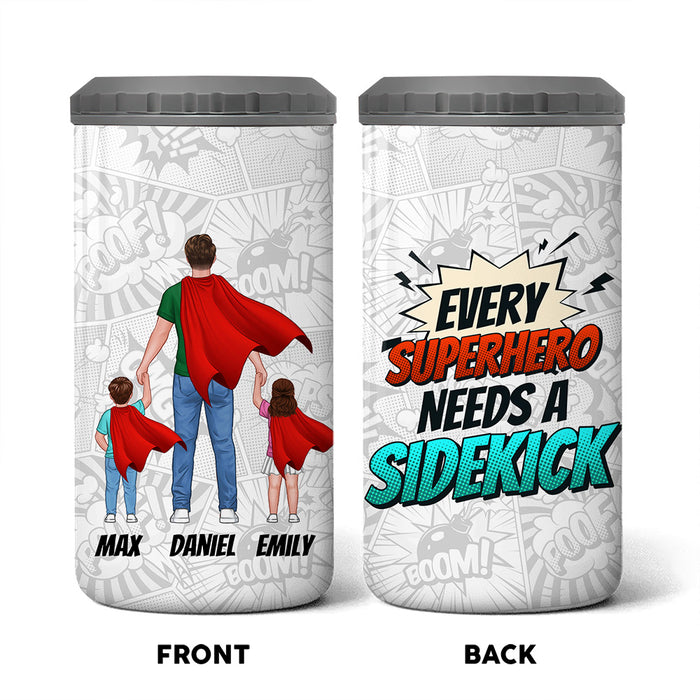 Personalized Gift for Dad Every Superhero Needs A Sidekick 4 in 1 Can Cooler 26048 1