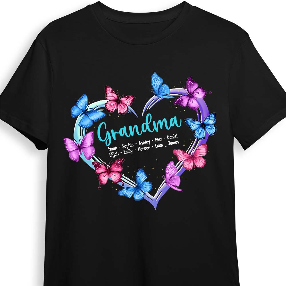 Personalized Gift For Mom Grandma Butterflies Shirt Hoodie Sweatshirt 26050 Primary Mockup