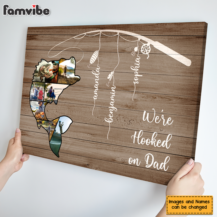 Personalized Gift for Dad We Are Hooked Canvas 26061 1