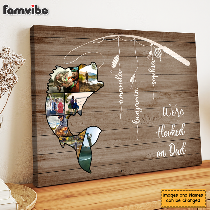 Personalized Gift for Dad We Are Hooked Canvas 26061 1