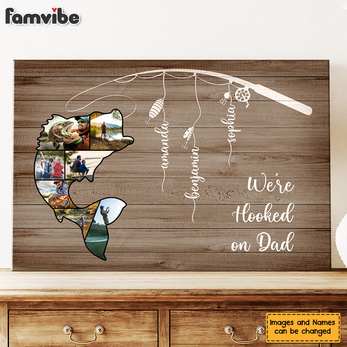 Personalized Gift for Dad We Are Hooked Canvas 26061 1