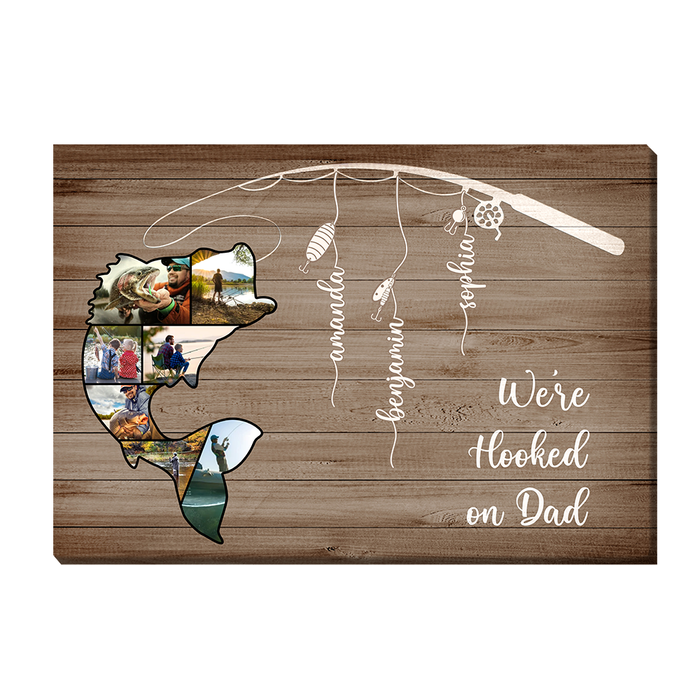 Personalized Gift for Dad We Are Hooked Canvas 26061 1