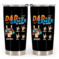 Personalized Dad By Day Gamer By Night Steel Tumbler  26063 thumb 1