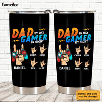 Personalized Dad By Day Gamer By Night Steel Tumbler  26063 thumb 1
