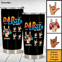 Personalized Dad By Day Gamer By Night Steel Tumbler  26063 thumb 1